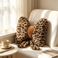 🎉 BEGRÄNSAD TID 50% RABATT! 🐆 Leopardmönstrad floskudde – Konstkaninpäls, ergonomiskt ländstöd & högelastisk PP-bomull ✨