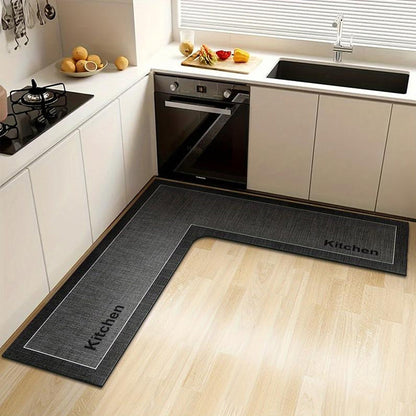 Sluta halka på våta köksgolv – den här L-formade mattan absorberar vatten och olja snabbt, sitter stadigt och ger stöd åt fötterna medan du lagar mat. 🏠