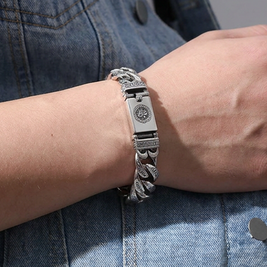 ✨ Retro Mantra-armband för män – Design med sex stavelser, snyggt och meningsfullt ✨