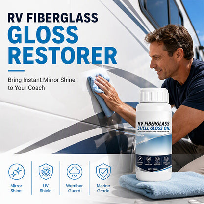 🚐 RV fiberglasskifte glansolja – UV-skydd, väderbeständig & spegelblank finish – perfekt för husbilar och båtar 🛡️