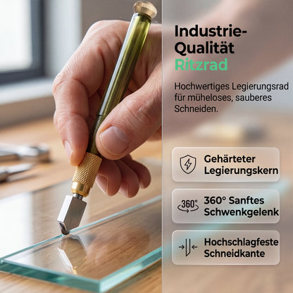 💎 Professionell glasskärare med skärtrissa för glas och keramiska plattor