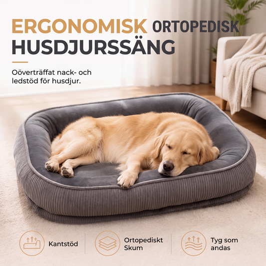 🛏️ Ergonomisk hundsäng – bekväm året runt med stödjande skumbas & molnlik omfamning ☁️