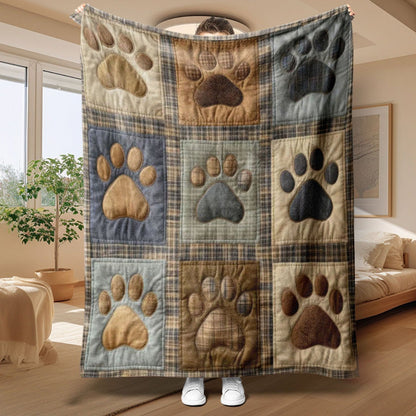 🐾 50 % RABATT NU! 🧶 Söt flanellfilt med tassavtryck – mysig värme, levande tryck & mångsidig – perfekt för soffan, sängen och djurvänliga hem 🏠