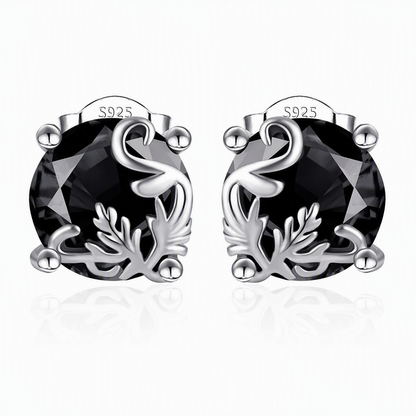 🖤 50 % rabatt! Eleganta örhängen med svart zirkonia – vintagedesign med blommiga detaljer