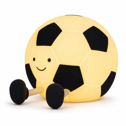⚽ 50% RABATT! ✨ Uppladdningsbar fotbollsformad nattlampa i silikon – Touchkontroll, färgväxling & ögonvänligt ljus för barnrummet