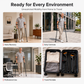 🦵 Hopfällbara underarmskryckor – stötdämpande fjäder, aluminiumram & halkskyddade fötter för rehabilitering 🚶