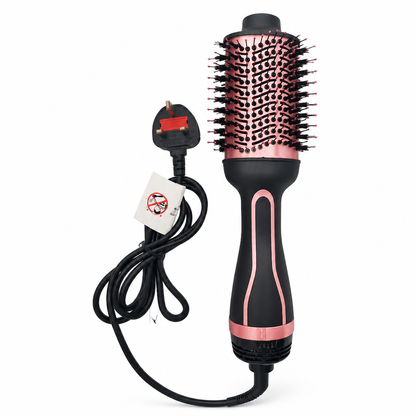💇‍♀️✨ Multifunktionell varmluftsborste – turmalin-keramik, 3 värmelägen & torkning och volym i ett steg 💨💖