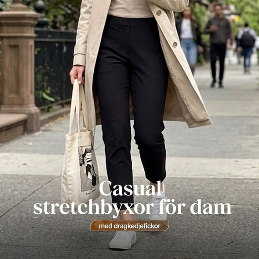 👖 50% RABATT NU! ✨ Dambyxor med Hög Midja & Resår – Fickor med Dragkedja – Perfekt för Träning, Pendling & Vardag 🌿